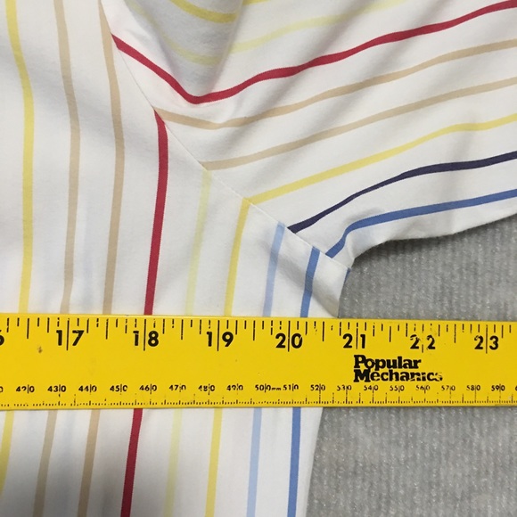 Striped Multi color button up top with collar 3/4 sleeves George stretch - Picture 6 of 10